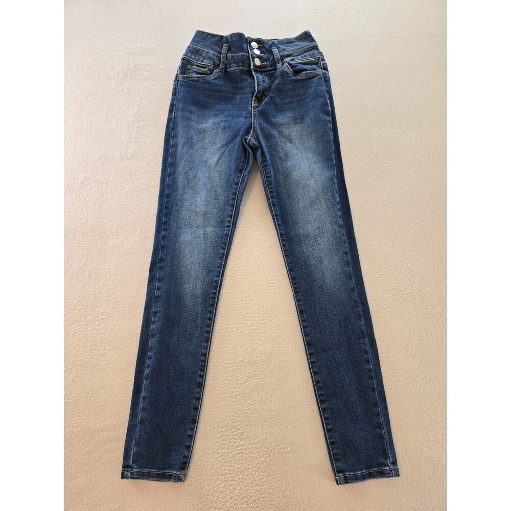 Refuge Denim IBIZA Jeans Womens Size 1 Dark Blue Stretch High Rise Skinny Pocket